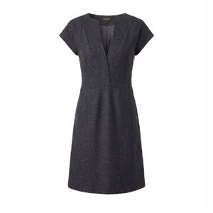 Vintage TOCCA Wool Blend Sheath Dress Cap Sleeve V-Neck Size 8 Minimalist